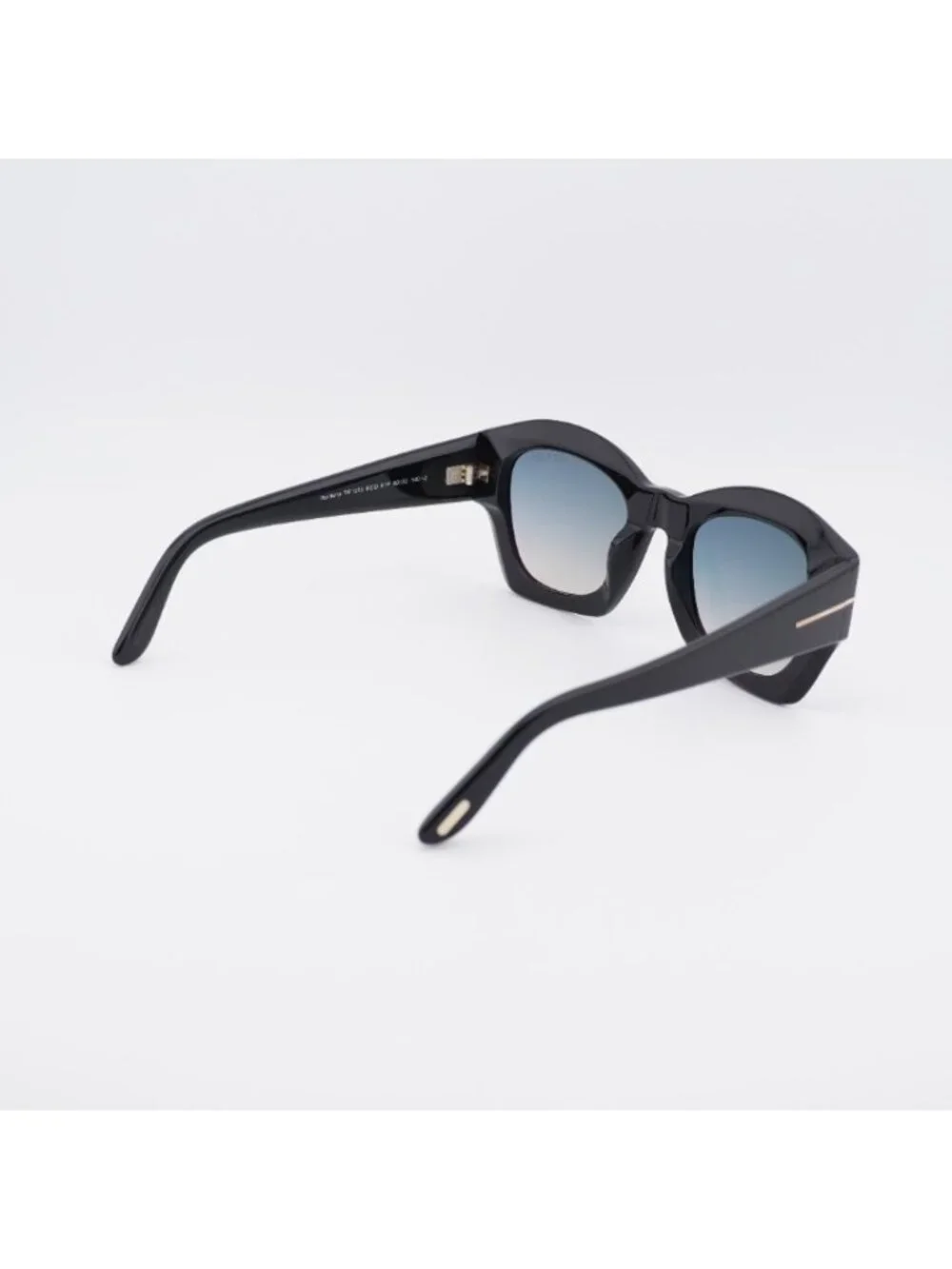Tom Ford Guilliana FT1083 01P Sunglasses Shiny Black Square Frame, Green Lenses